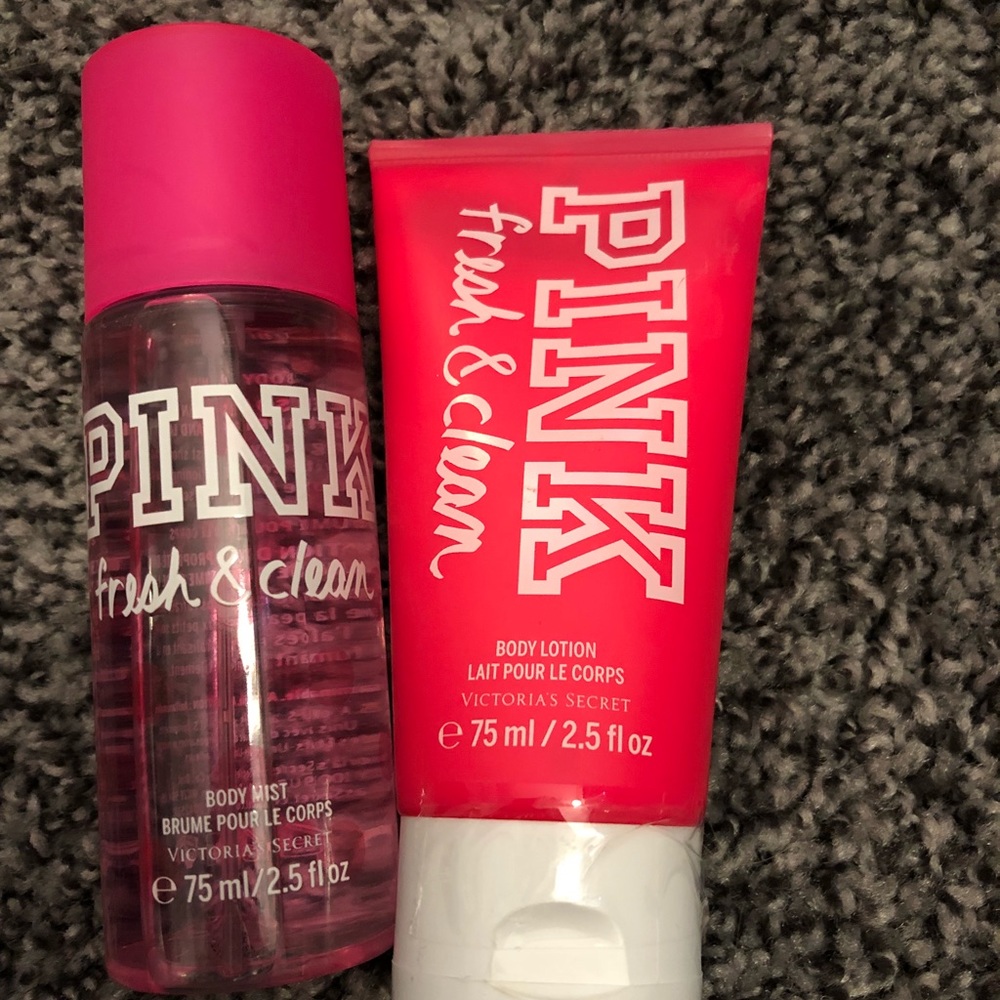 Pink Fresh & Clean Body Mist & Lotion Travel Set